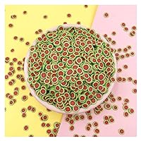 NIANTU13 100g/ lot 5mm Soft Clay Watermelon Fruit Slice Polymer Clay Sprinkles for Slime Fake Cake Decor DIY Craft Making Accessories Gift (Color : Watermelon)