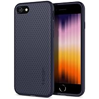 Spigen Midnight Blue Silicone Case for iPhone SE 2020/iPhone 8/iPhone 7 with Air Cushion Technology and Tactile Buttons