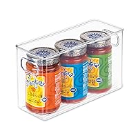 iDesign BPA-Free Plastic Pantry and Kitchen Storage, Freezer and Fridge Organizer Bin with Easy Grip Handles – 10” x 4” x 6”, Clear