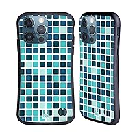 Blue Mosaic Tiles Hybrid Case Compatible with Apple iPhone 13 Pro