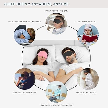 Fitglam Natural Silk Sleep Mask, Best Sleeping Mask Eye Mask Eye Cover for Travel, Nap, Meditation, Blindfold with Adjustable Strap for Men, Women