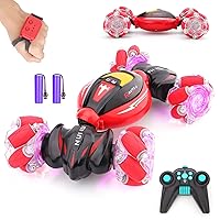 Gesture Sensing RC Stunt Car Toys for Boys - Cool Birthday Gift Ideas for Kids Age 6 7 8 9 10 11 12 Year Old, 2.4Ghz 4WD Hand Controlled Remote Control Car with Light & Music