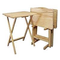 Casual Home 660-40 Tray Table Set, Natural, 14.75 in x 19 in x 25.5 in, 5 Piece