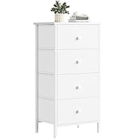 BOLUO Small White Dresser for Bedroom 4 Drawer Dressers & Chests of Drawers Kids Dresser Organizer for Closet Adult Modern