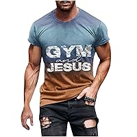 Men's Fashion Tops Jesus Cross 3D Printed T-Shirt Short Sleeve Funny Graphic Tees Christian Religious Bible T-Shirts