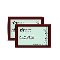 Luxury Almond Handmade Natural Soap Bars (125 Gram / 4.4 OZ) (Pack Of 2)