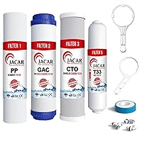 4-stage Reverse Osmosis Water Filter Replacement Set RO Filter remplacement, Under Sink RO Water Filter System Kit Compatible with Most 10