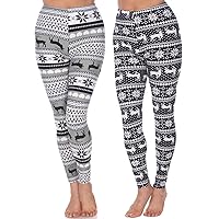 Women's Pack of 2 Printed Leggings Multicoloured