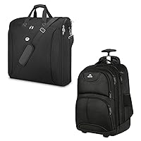 MATEIN Garment Bags for Travel, Large Double Layer Suit Bags with Shoulder Strap for Men Women, Foldable Carry On Garment Bags for Hanging Clothes, Convertible Business Luggage Weekender Bags, Black