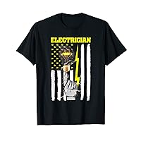 Patriotic Electrician American 4th Of July American Flag T-Shirt