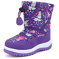 CIOR Winter Snow Boots for Boy and Girl Outdoor Waterproof with Fur Lined(Toddler/Little Kids)