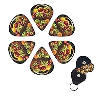 variety fresh vegetables fruits Print Guitar Pick 6 Pack With Guitar Pick Storage Bag Guitar Plectrums Pick 0.46mm 0.96mm 0.71mm Guitar Accessories for Bass Electric Acoustic Guitars Ukulele