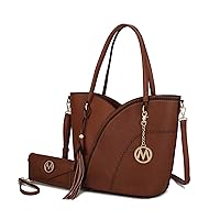 MKF Collection Tote Bag for Women,Vegan Leather Set Handbag Wallet Purse, Top-Handle Tote