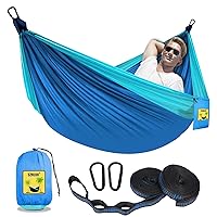 SZHLUX Camping Hammock Single Portable Hammocks with 2 Tree Straps and Attached Carry Bag