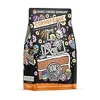 Bones Coffee Company Carrot Cake Ground Coffee Beans | 12 oz Flavored Coffee Gifts Low Acid Medium Roast Gourmet Coffee Beverages (Ground)