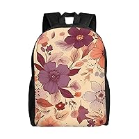 Retro Flower Pattern Print Backpack for Women Men Lightweight Laptop Backpacks Travel Laptop Bag Casual Daypack