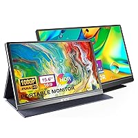 KYY 15.6'' Portable Monitor Bundle [K3 Grey & K3-2 Black] 1080P FHD USB-C Laptop Monitor HDMI Computer Display HDR IPS Gaming Monitor w/Smart Cover & Dual Speakers, for Laptop PC Phone PS4 Xbox Switch