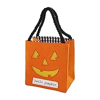 Mud Pie Children's Halloween LED Light Up Treat-or-Treat Candy Bag, Pumpkin, 7 1/2