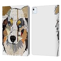 Head Case Designs Officially Licensed Michel Keck Australian Shepherd Dogs 3 Leather Book Wallet Case Cover Compatible with Apple iPad Air 2020/2022