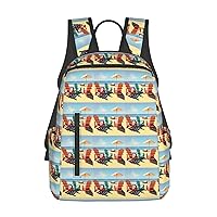 BREAUX Beach Chairs And Scenery Print Simple And Lightweight Leisure Backpack, Men'S And Women'S Fashionable Travel Backpack