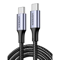 UGREEN USB C to USB C Cable, 100W 2-Pack USB C Charger Cable for iPhone 15/15 Plus/15 Pro/15 Pro Max, MacBook Pro, iPad Pro, Dell XPS, Samsung Galaxy S24/S23/S22 Ultra, Switch, Pixel, 6.6FT Black