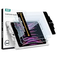 ESR 2 Pack Screen Protector for iPad Pro 12.9 (2022/2021/2020/2018) Screen Protector, Tempered Glass Film with Easy Application Tray, Scratch Resistant, HD Clarity