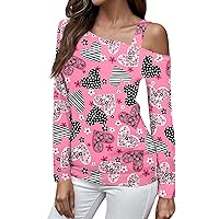Summer Bike Lounge Blouse Women's Long Sleeve Tunic V Neck Patterned for Ladies Comfortable Ruffle