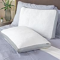 Pllows Standard Size Set of 2 - Cooling Bed Pillow for Sleeping - Shredded Memory Foam Pillows - Firm and Soft Adjustable Pillow for Back/Stomach/Side Sleepers