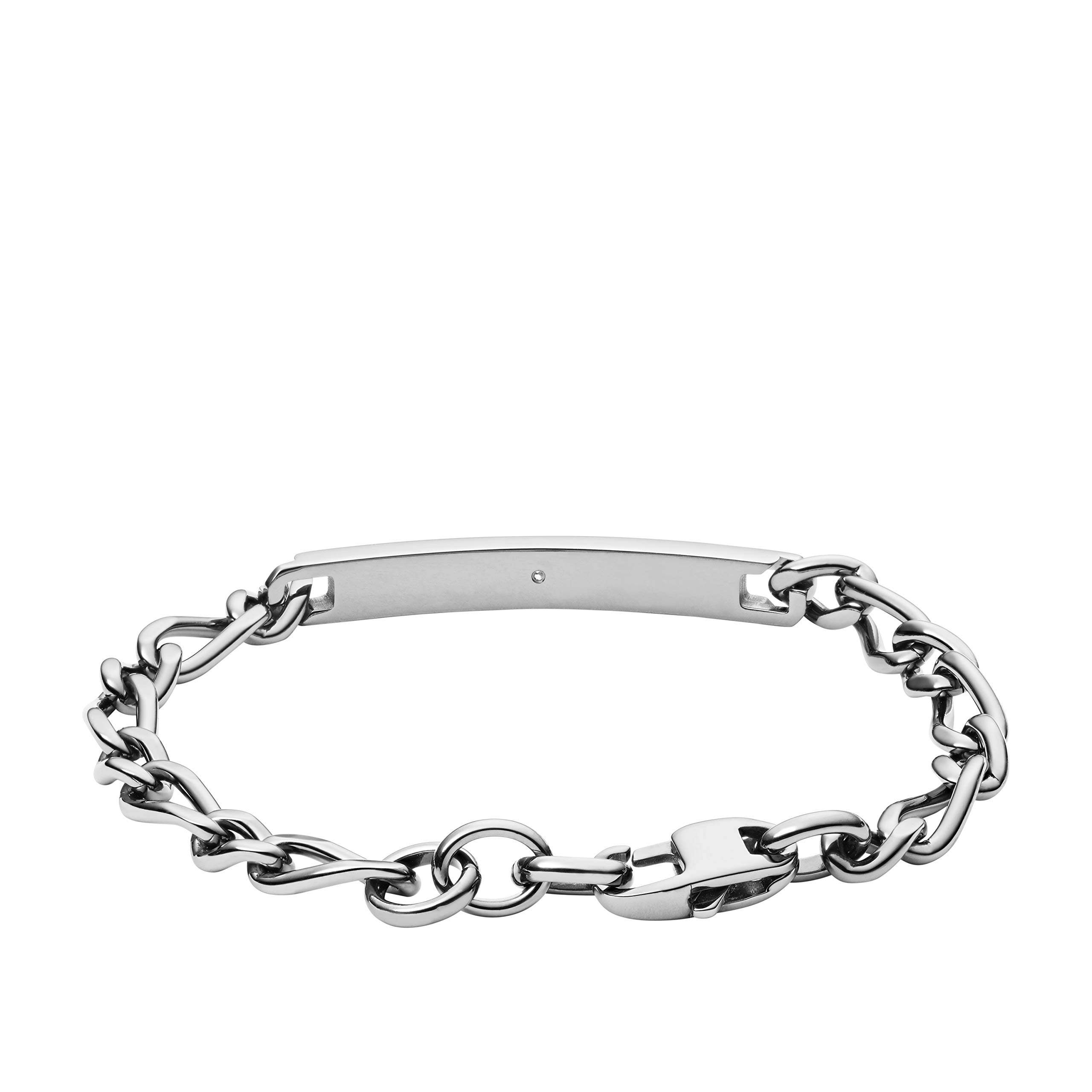 Fossil Men's Plated Stainless Steel Engravable Personalized Gift ID, Chain or Cuff Bracelet for Men