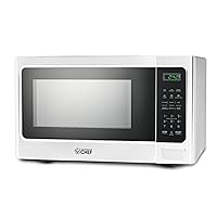 COMMERCIAL CHEF Microwave 1.3 Cu Ft with 10 Power Levels, Microwave with Push Button Door Lock, 1000W Countertop Microwave with Timer and Digital Controls, White