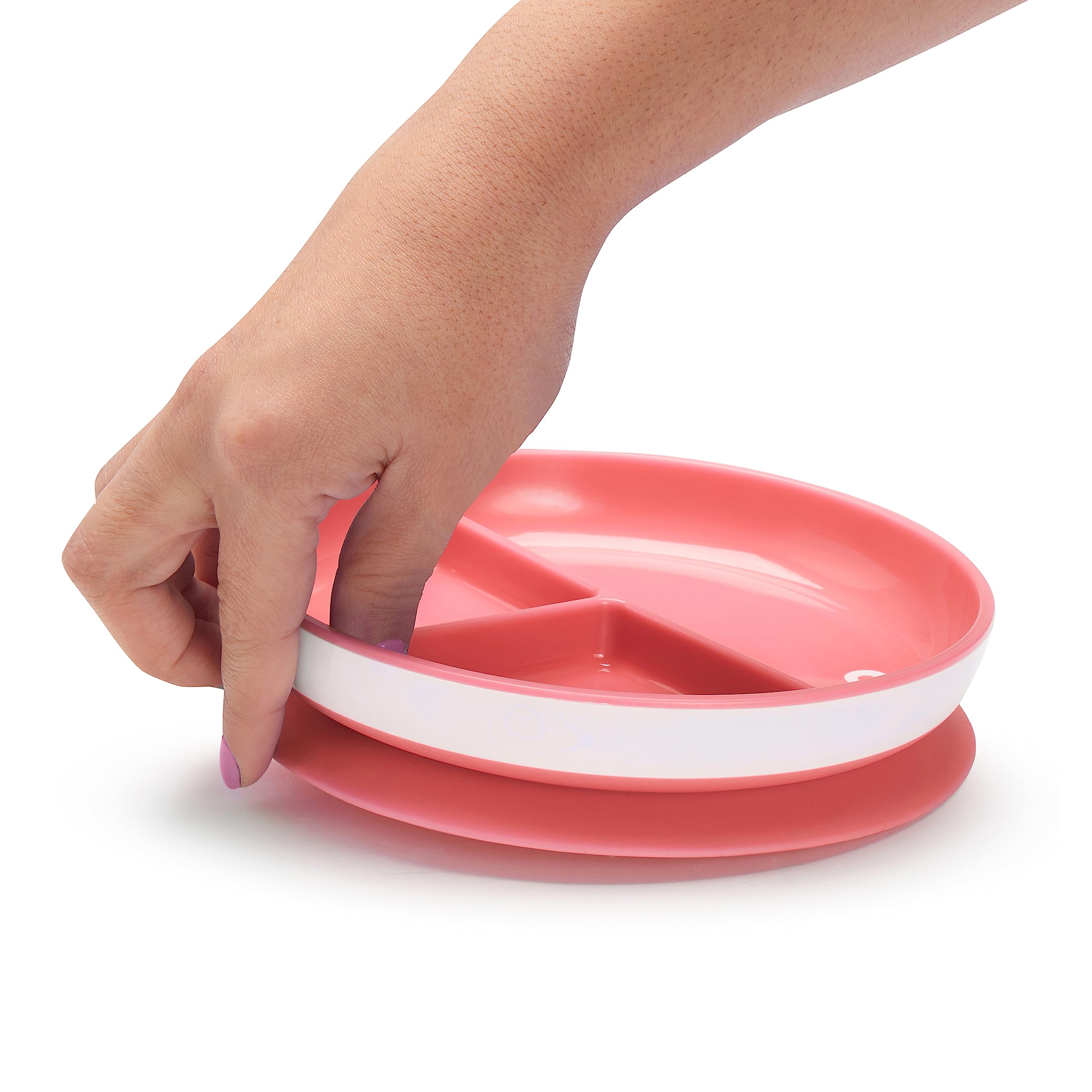 Munchkin® Stay Put™ Divided Suction Toddler Plates, Pink/Purple