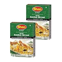 Shan - Bombay Biryani Seasoning Mix (60g) - Spice Packets for Spicy Meat Pilaf (Pack of 2)