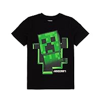 Minecraft T Shirt Boys Creeper Inside Black OR Grey Short Sleeve Gamer Top