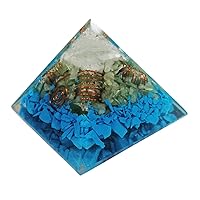Orgone Pyramid Large Turquoise Crystal Energy Generator EMF Protection Meditation Healing