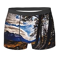 Rocky Mountain Range Print Mens Boxer Briefs Funny Novelty Underwear Hilarious Gifts for Comfy Breathable