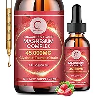 Triple Magnesium Complex Liquid Drops - 1,500mg Magnesium Glycinate Supplement with Taurate & Citrate, L-theanine, Vitamin B6, B12 for Sleep, Muscle, Immune Health, Strawberry Flavor, 2 Fl OZ