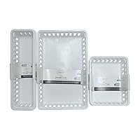 Mini Storage Trays Bin Bundle- Basic Square 3pk, Slim Plastic Storage Trays Basket 3pks, Rectangular 2pk -White