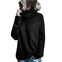 Today's Deals Women Chenille Sweaters Casual Turtleneck Jumper Soft Knit Side Slit Pullover Winter Warm Sweaters Loose Tops Suéter Naranja Y Azul