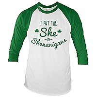 Threadrock Women's I Put The She in Shenanigans Unisex Raglan T-Shirt