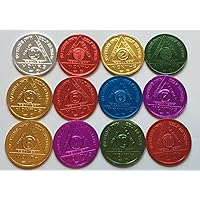 SET of 12 Recovery AA Medallion / Coins BSP 24hr-11mo Commemorative