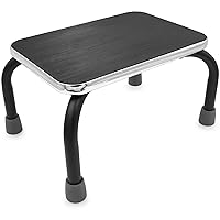 DMI Foot Stool for High Beds, Elderly Daily Living Stool, 300 Pound Weight Capacity, Non-Slip Textured Grip, Safe Stool for Seniors, Portable, Black