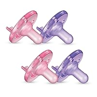 Philips AVENT Soothie Pacifier, Pink/Purple, 0-3 Months, 4 Pack, SCF190/42
