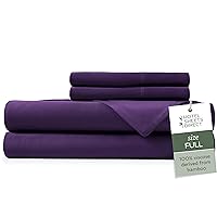 Hotel Sheets Direct 100% Viscose Derived from Bamboo Sheets Full - Cooling Luxury Bed Sheets w Deep Pocket - Silky Soft - Purple