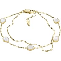 FOSSIL Teardrop JF04317710 Women's Link Bracelet Mother of Pearl White, Stainless Steel, No gemstone
