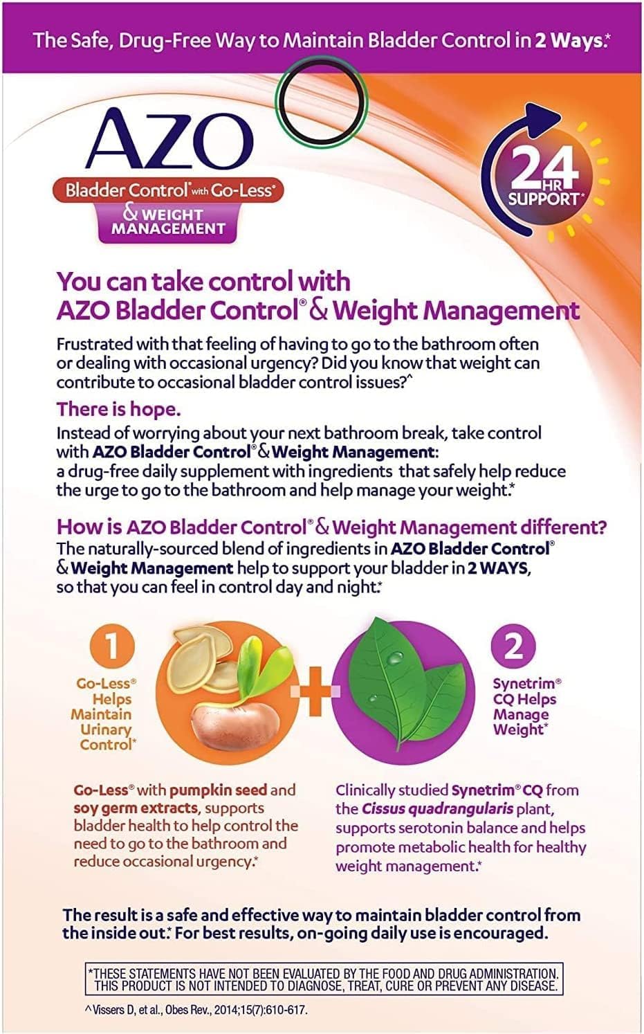AZO Bladder Control with Go-Less & Weight Management Dietary Supplement, 48 Count + Cranberry Pro Urinary Tract Health Supplement 600mg PACRAN, 1 Serving = More Than 1 Glass of Cranberry Juice 100 CT
