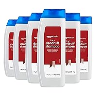 Amazon Basics 2-in-1 Dandruff Shampoo and Conditioner for Men, Smooth Spice Scent, 14.2 Fl Oz (Pack of 6)