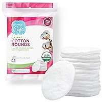 Simply Soft Organic Cotton Rounds, Certified Organic Cotton, 100 Rounds Per Pack, 3 Packs