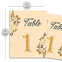 Decorative Table Number Matte Sheet DIY Craft Table Décor for Wedding, Reception, Baby Shower, Event - Beige