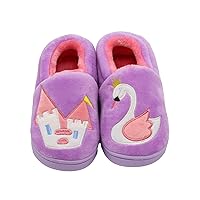 Toddler Boys Girls House Slippers,Kids Warm Cute Home Winter Anti-Slip Fur Lined Winter Indoor Shoes