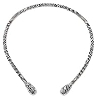 NOVICA Handmade Cultured Cultured Freshwater Pearl Collar Necklace Artisan Crafted .925 Sterling Silver White Indonesia Gemstone Birthstone [15.75 in Inner Circ. x 0.2 in W] 'Bidadari'